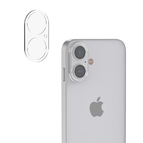 Karkaistu Lasi - Phonillico® - iPhone 16 / 16 Plus - 2 Kpl - Takakameran Suoja - Kirkas Transparent