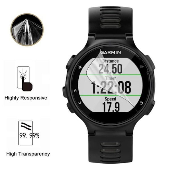Skydd för skärm till Garmin Forerunner 735XT [Pack 6] Resistenta ultratunna plastskydd Phonillico Transparent