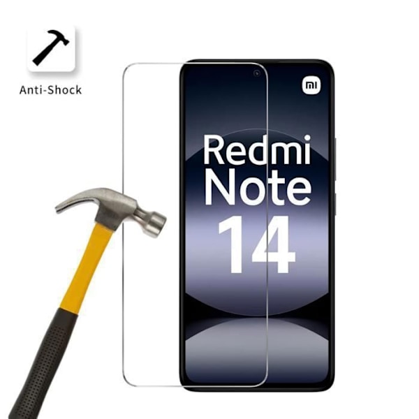 Skal och skärmskydd - Phonillico® - Xiaomi Redmi Note 14 4G (Global Version) - Mjuk - Transparent - 2 Härdade Glas Transparent