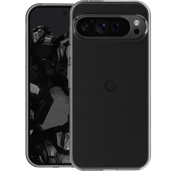 TPU-kuori Google Pixel 9 Pro XL:lle ja 2 kpl Tempered Glass -näytönsuojakalvoa Phonillico® Transparent