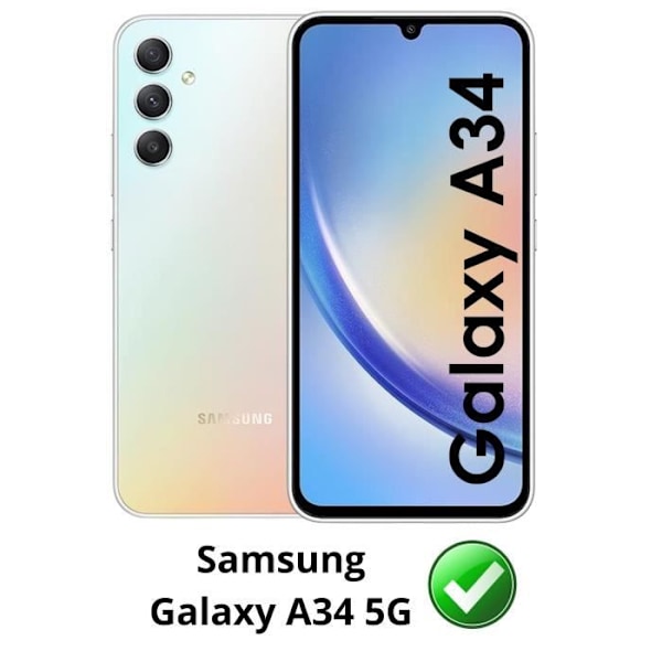 Skal till Samsung Galaxy A34 5G - Stötsäkert Skyddande TPU Mjukt Transparent Phonillico®