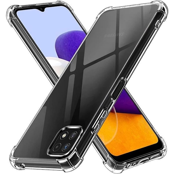 Stöttålig Transparent Silikonskal för Samsung A22 5G - Phonillico® Transparent