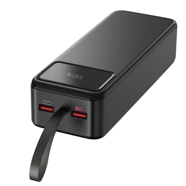 Externt batteri 30000mAh USB USB-C micro-USB Snabbladdning LED-skärm Phonillico®
