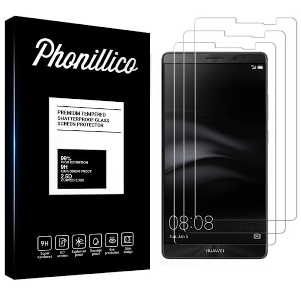 Näytönsuojakalvo - Phonillico® - Huawei MATE 8 - 3 kappaleen pakkaus - Temperaattulas - Naarmuuntumaton