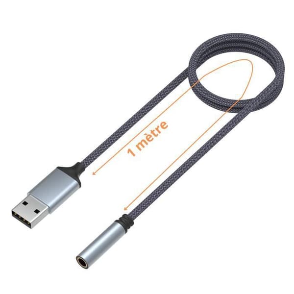 USB audioadapter til 3,5 mm TRRS hunstik, kompatibel med PC, Windows, Mac, tablet, PS5, PS4 Svart