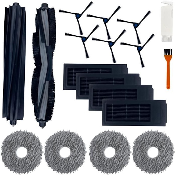 Tillbehörspaket för Ecovacs Deebot X2/X2 OMNI/X2 PRO/DEX86 - Filter/Mopp/Sidig borst/Rullextraktor Phonillico®