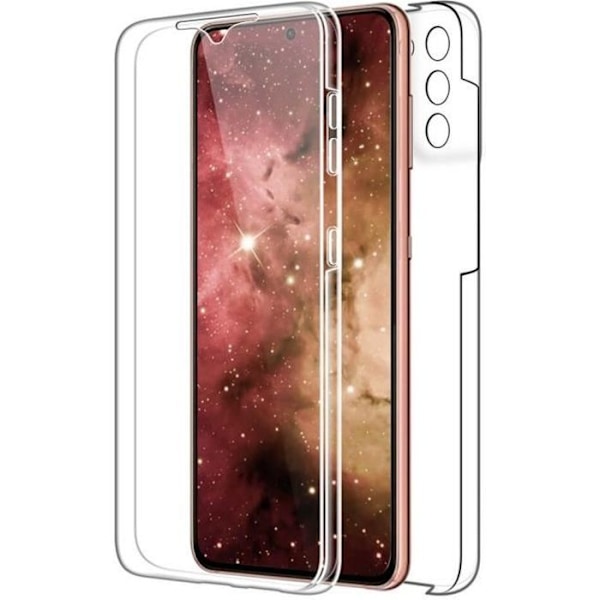 Samsung S21 - Täydellinen silikonikuori, läpinäkyvä, 2-osaa etu ja taka, istuva Phonillico®