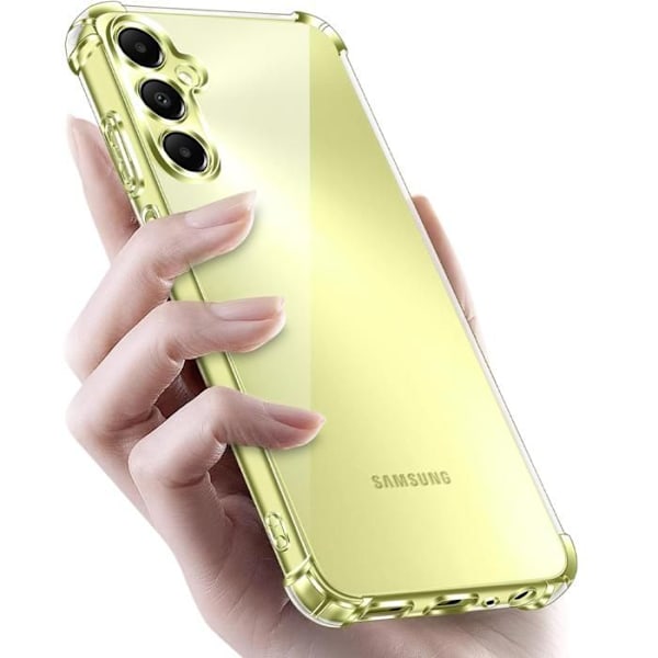 Chockproof skal - Phonillico - Samsung Galaxy A25 5G - Mjuk silikon - 2 härdat glas - Förstärkt skydd Transparent