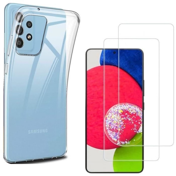 Coque til Samsung Galaxy A53 5G og 2 Tempered Glass Skærmbeskyttelsesfilm Phonillico® Transparent