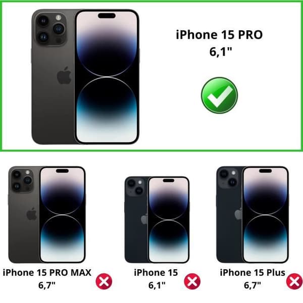 Coque Noir til iPhone 15 PRO - Ultra Tynd Blød TPU Beskyttelse Phonillico®