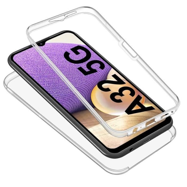 Coque til Samsung A32 5G - Hætte Etui Silikone Integreret Transparent 2 Dele Foran Bagpå Sammenkobles Phonillico® Transparent