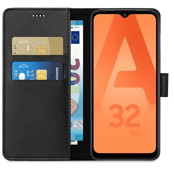 Coque til Samsung A32 5G - Sort Pung Med Magnetisk Klap til Kortopbevaring [Phonillico®]
