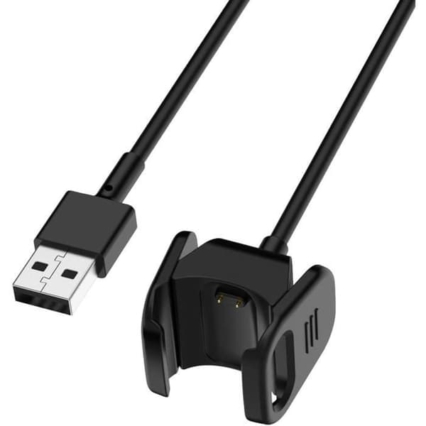 Oplader Kompatibel med Fitbit CHARGE 4 - USB Kabel Erstatningsadapter til Ur Phonillico® Svart