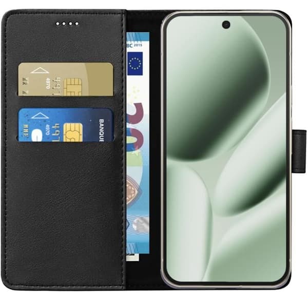 Coque til Google Pixel 10 Pro XL - Sort Portefølje med Magnetisk Klap til Kortopbevaring Phonillico® Svart