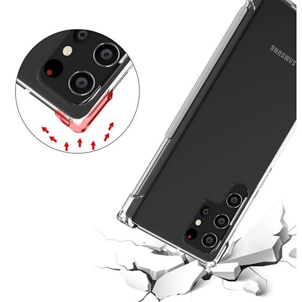 Coque til Samsung S22 ULTRA 5G - Stødabsorberende Beskyttelse Silikone Blød Transparent Phonillico® Transparent