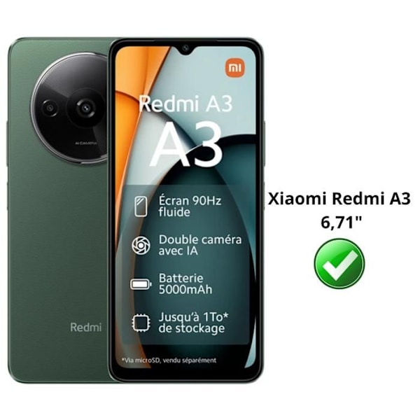 Coque - Phonillico® - Xiaomi Redmi A3 - Mjuk - Transparent - Repellerande mot repor Transparent