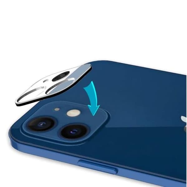 Skyddskamera - Phonillico - iPhone 12 - Härdat Glas - Paket med 2 - Rep-Resistent Transparent
