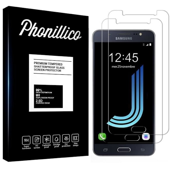 Skærmbeskyttelse - Phonillico® - Samsung Galaxy J5 2016 J510 - Pakke med 2 - Ultra slidstærk - Sort