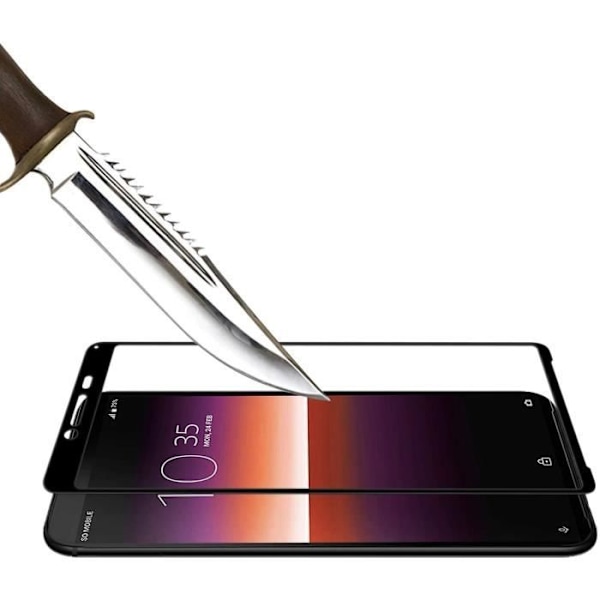 Lujitettu lasi Sony Xperia 10 II:lle [Pack 2] Läpinäkyvä filmi Musta Reuna Näytönsuoja Phonillico®