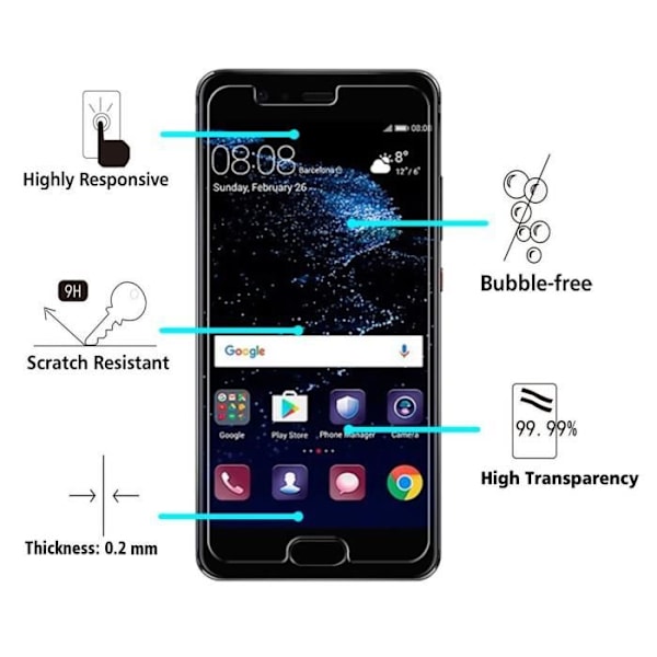 HUAWEI P10 - Läpinäkyvä Silikoni + Kovakalvo Näyttösuoja [Phonillico®]