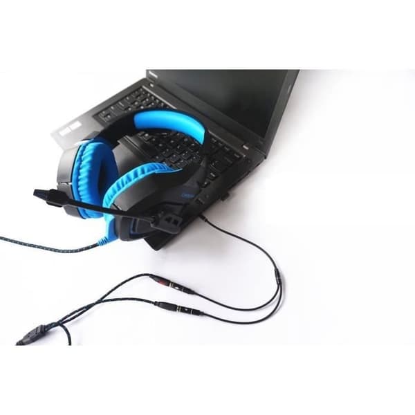 Kabeladapter til dobbelt jack audio og mikrofon, kompatibel med smartphone, PS4, Xbox One S, højttaler, tablet, computer, headset.