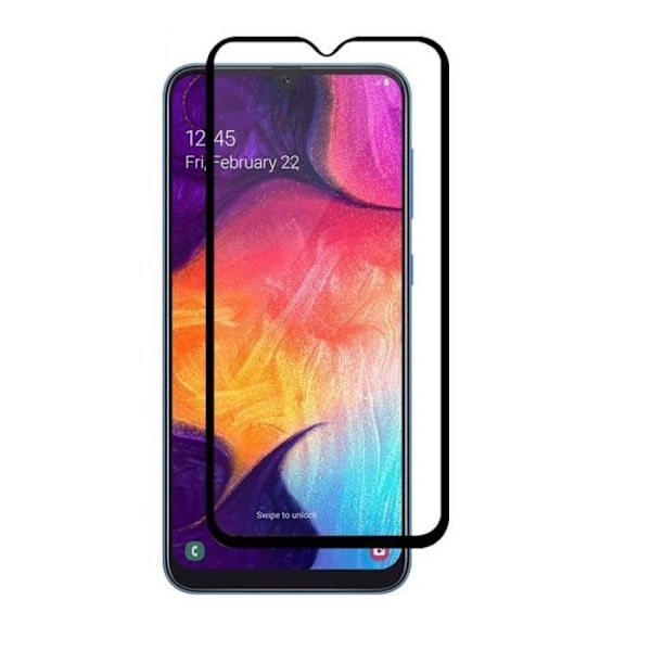Härdat Glas - Phonillico® - Samsung Galaxy A50 - Pack om 3 - Transparent - Svart Kant - Repellentskyddad Transparent, svart