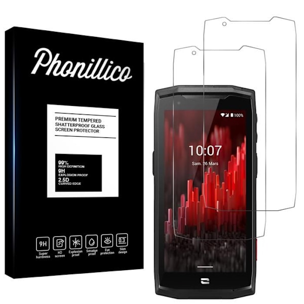 Härdat Glas - Phonillico® - Crosscall Core M5 - Paket med 2 - Rep resistant - Skärmskydd Transparent