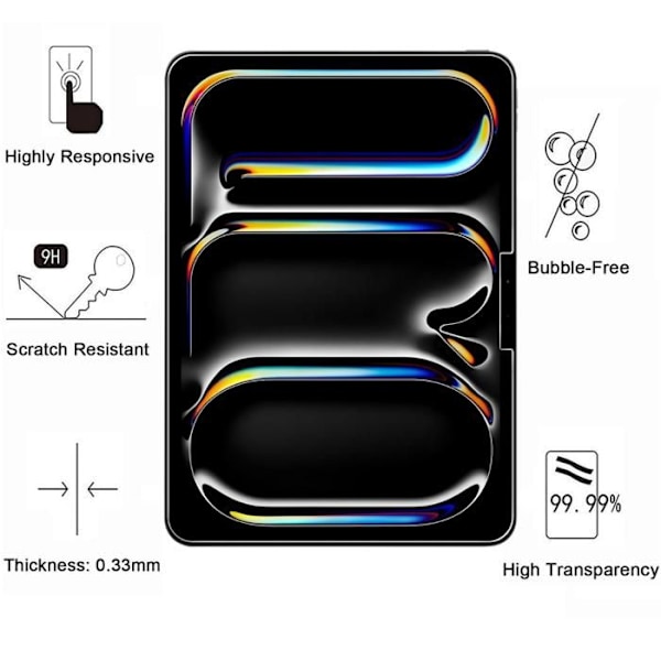 Härdat Glas - Phonillico - iPad Pro 2024 11 tum - Pack av 2 - Riptålig - Wipes ingår