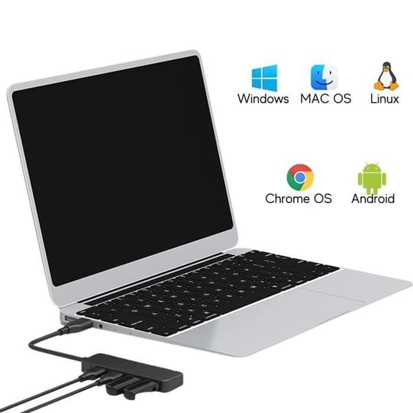 USB 3.0 Hub Adapter - Uspecificeret - 4 porte - Hurtig dataoverførsel - Kompatibel med PC og Mac