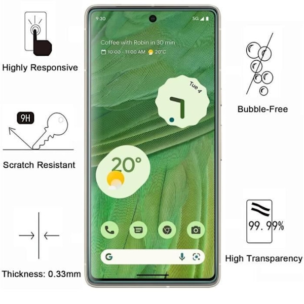Coque Google Pixel 7: 2 Kappal Lasi Tuuletusnäytön Suojakalvo Phonillico®