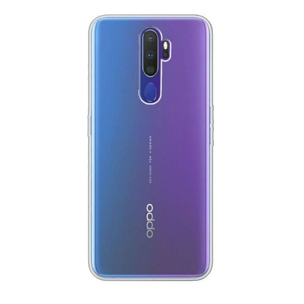 Coque til OPPO RENO A5 2020 + Tempered Glass Sort Kant - Beskyttelse Silikon Blød Tynd Film Glas Beskyttelse Skærm Phonillico® Transparent, svart