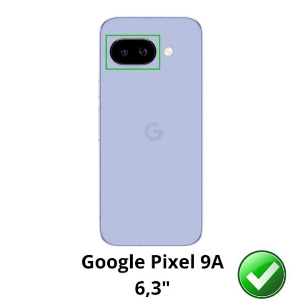 Lujitettu lasi - Phonillico® - Google Pixel 9a - Paketti 2 - Naarmuuntumaton - Näytön ja kameran suojaus Transparent