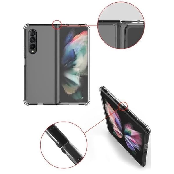 Coque til Samsung Z FOLD 4 - Stødabsorberende Beskyttelse Silikone Blød Transparent Phonillico® Transparent
