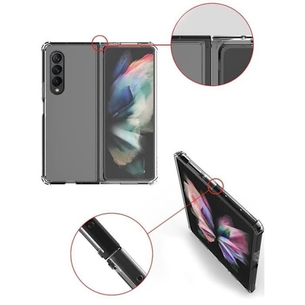 Samsung Z FOLD 4 - Iskunkestävä Suoja Silikoni Pehmeä Läpinäkyvä Phonillico® Transparent