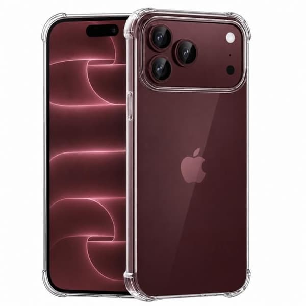 Skal för iPhone 18 PRO MAX - Stötsäker Skydd Silikon Mjuk Transparent Phonillico® Transparent