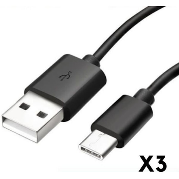 USB-C kabel til Xiaomi Mi 11 - Mi 11 LITE - Mi 11 LITE 5G - USB-C opladerkabel Sort 1 Meter [LOT 3] Phonillico® Svart