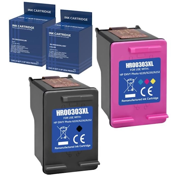 Bläckpatron - HP - 303XL - Svart - Flerfärgad - Paket med 2