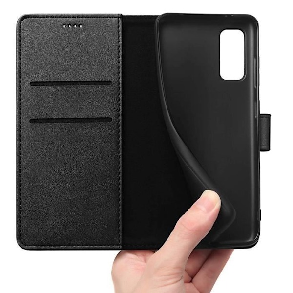 Coque til Samsung A03S - Sort Portefølje med Magnetisk Klap og Kortopbevaring Phonillico® Svart