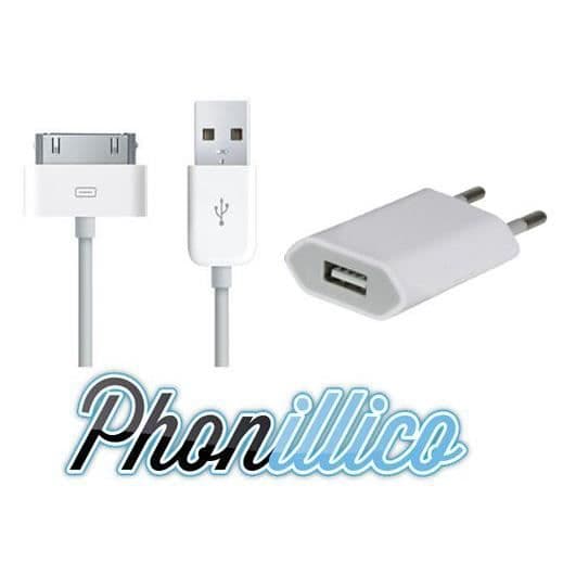 Ladeadapter og USB-kabel kompatibel med iPhone 4S