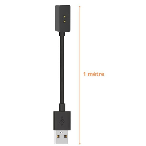 Kompatibel Laddare för Xiaomi Redmi Watch 5/Redmi Watch 4/Smart Band 9/Smart Band 8 [2-pack] USB-kabel 1 meter Laddare för Klocka Svart