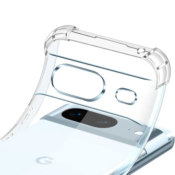Stødabsorberende Cover - Phonillico® - Google Pixel 8 - Blød Silikone - Forstærket Beskyttelse - 2 Tempered Glas Film Transparent