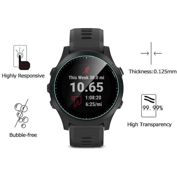 Garmin Forerunner 945:n karkaistu lasi [2 kappaletta] Näytön suojakalvo, naarmuuntumaton Phonillico® Transparent