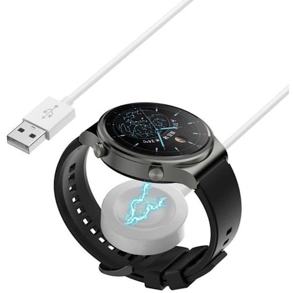 Laddningskabel USB Kompatibel med Huawei Watch GT5 Pro / GT5 / GT4 / GT3 / GT3 SE - Watch 4 / 4 Pro - D2 Phonillico® Svart
