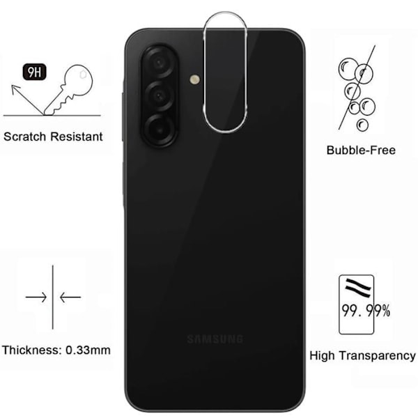 Härdat Glas - Phonillico® - Samsung Galaxy A26 5G - Pack 2 - Skärm- och Kameraskydd - Repellerande Transparent