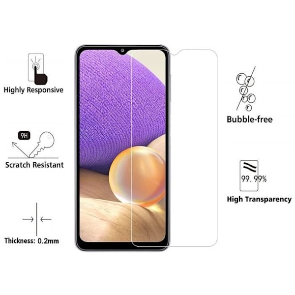Hærdet Glas til Samsung A32 4G [Pakke 2] Skærmbeskyttelsesfilm Phonillico®