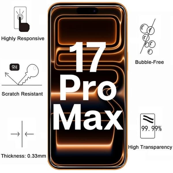 Coque til iPhone 17 PRO MAX - PHONILLICO - Blød - Transparent - 2 Temperede Glas - Magnetisk Transparent