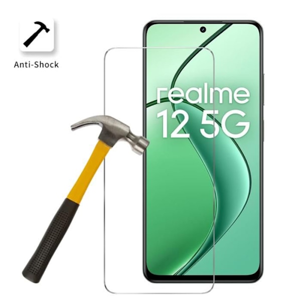 Hærdet Glas - Phonillico® - Realme 12 5G - Pack af 4 - Ridsefast - Skærmbeskyttelse Transparent