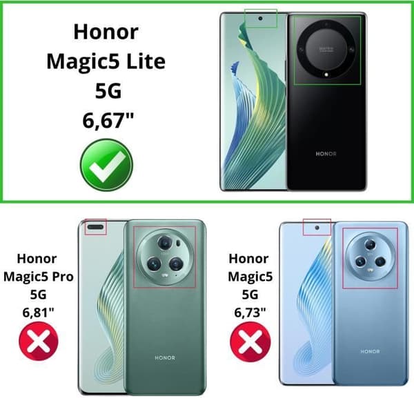 Coque til Honor Magic 5 Lite 5G - Slidstærk TPU Transparent Beskyttelse Phonillico® Transparent