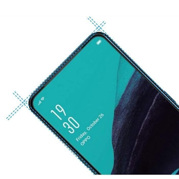 Suojakalvo - Phonillico® - OPPO RENO 2 - 2 kappaleen pakkaus - Karkaistu lasi - Musta reuna Transparent, svart
