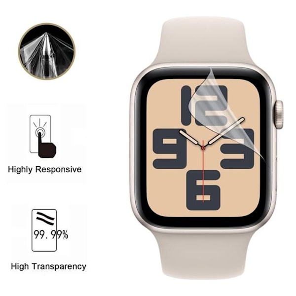 Näyttösuoja Watch SE 2 - 44mm [Pakkaus 6] Kestävä Ultra Ohut Muovinen Suojakalvo Phonillico Transparent